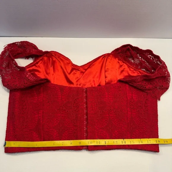 La Femme En Noir Southern Gothic Bustier Top in Crimson 2XL New With Tags - Picture 7 of 9